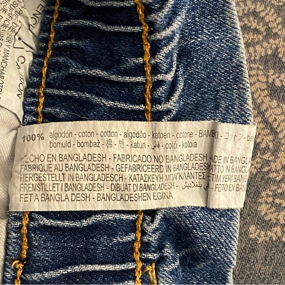 Zara Paper-bag High Waisted Tapered Blue Denim Jeans Size M Join Life Boho - Picture 11 of 11